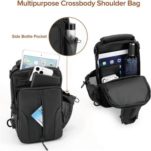 Anti theft crossbody sling backpack shoulder bag one strap travel daypack for me - Picture 3 of 7